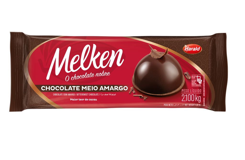 CHOCOLATE MEIO AMARGO MELKEN BARRA  2,1KG HARALD                                                   