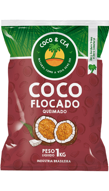 COCO PURO FLOCOS QUEIMADO COCO & CIA 1KG                                                            