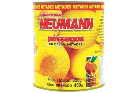 PESSEGO METADES  NEUMANN  LATA 450GR                                                                