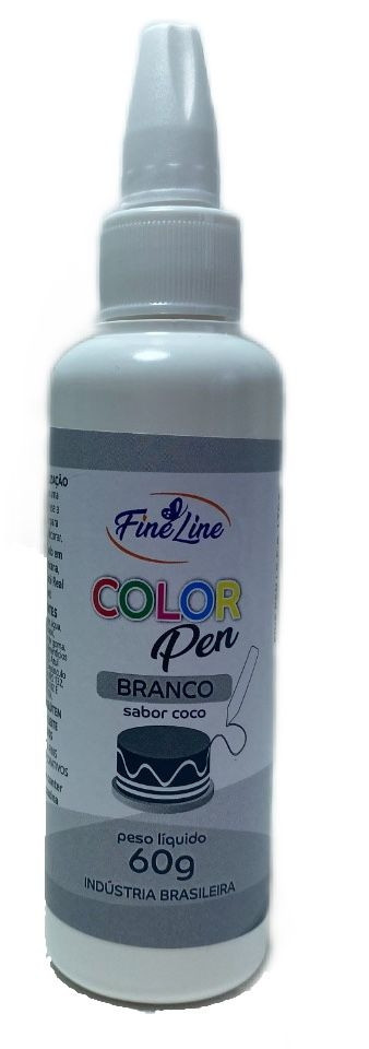 CORANTE CANETA BRANCO SABOR COCO  FINE LINE  60GR                                                   