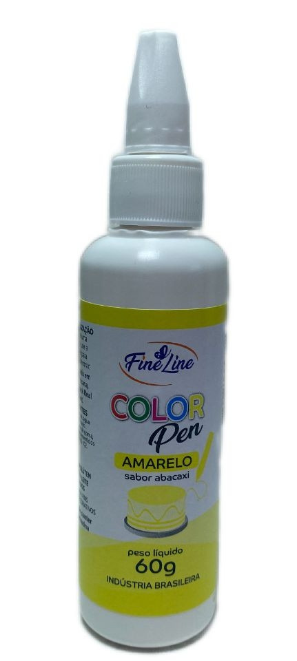 CORANTE CANETA AMARELO SABOR ABACAXI  FINE LINE 60GR                                                