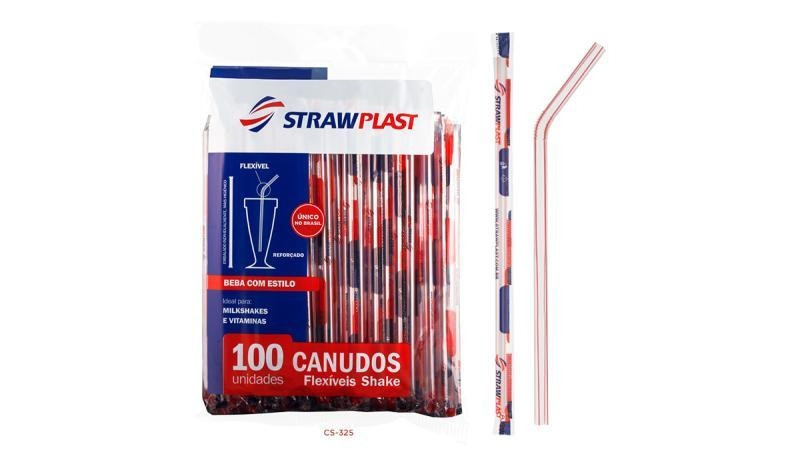 CANUDO PLÁSTICO EMBALADO MILKSHAKE DOBRÁVEL CS-325                                                  