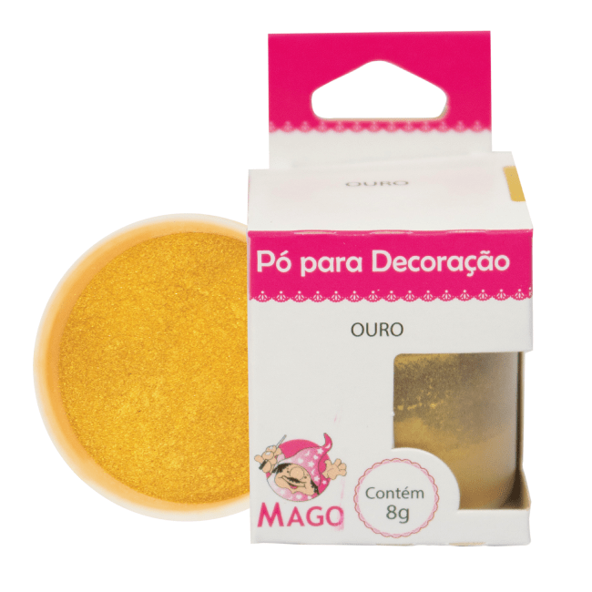 PÓ PARA DECORAÇÃO OURO   MAGO  FRASCO 8GR                                                           