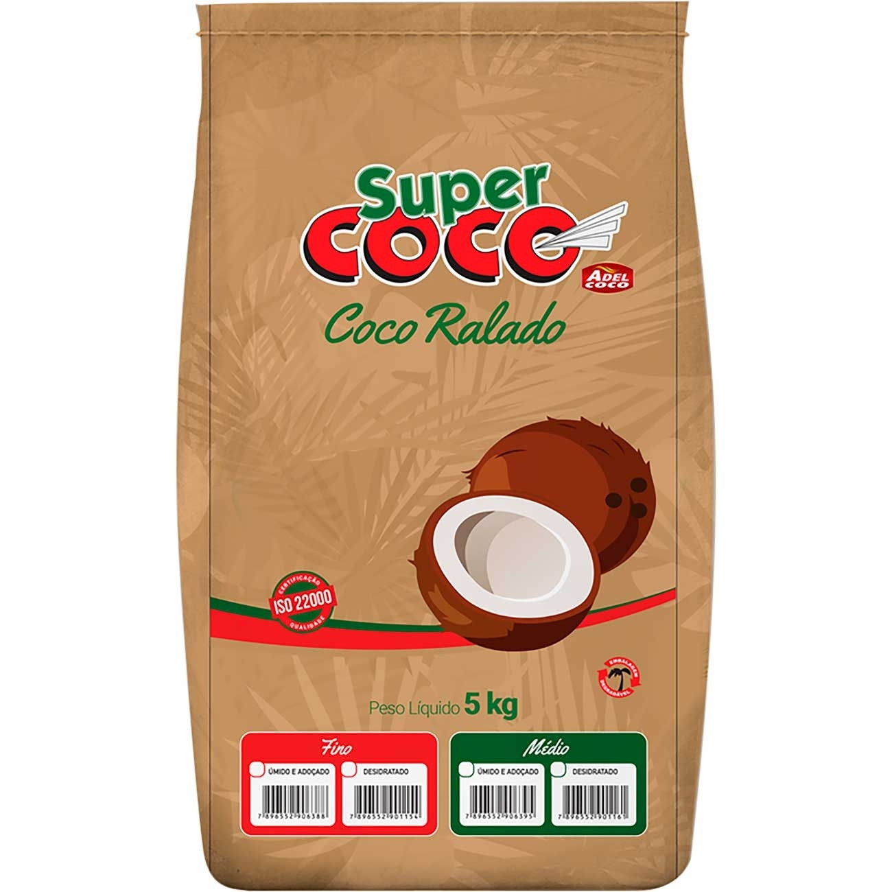 COCO DESIDESIDRATADO COM ACUCAR FINO  SUPERCOCO 5KG                                                 