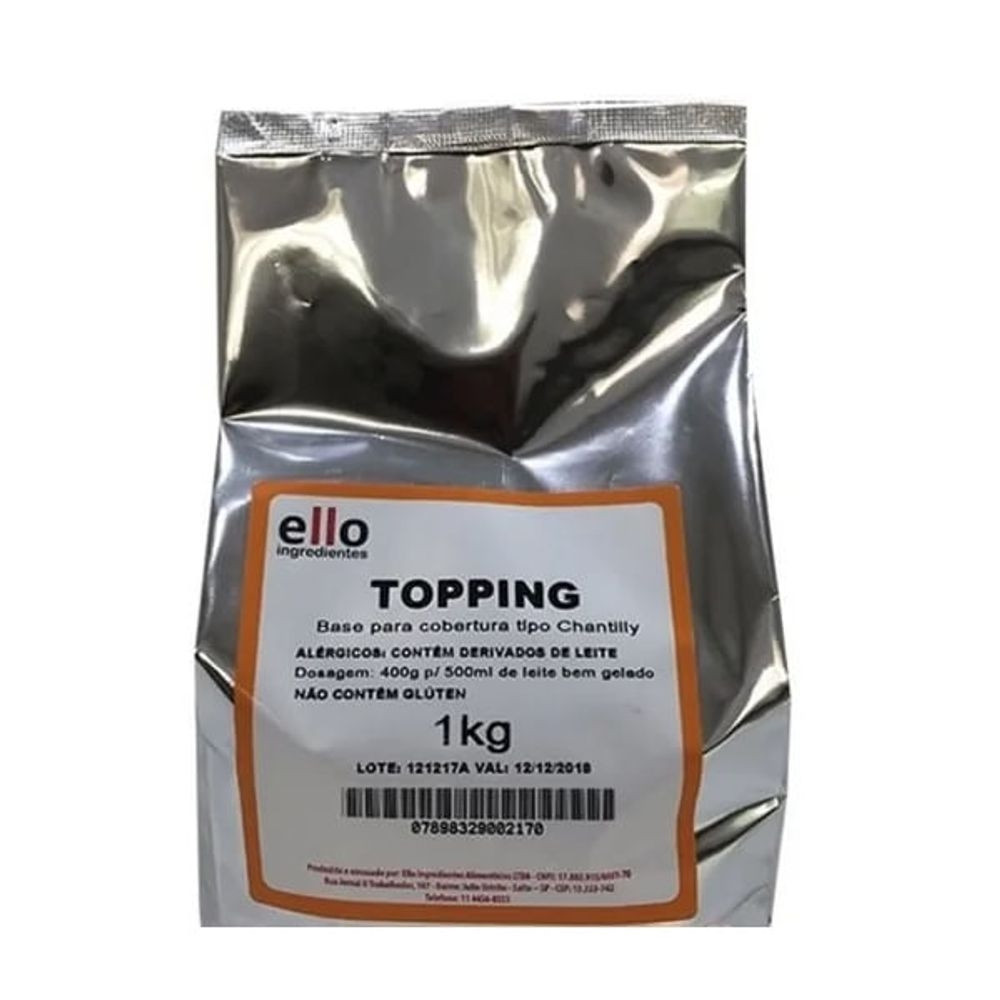 CHANTILLY EM PO TOOPING ELLO INGREDIENTES 1KG                                                       