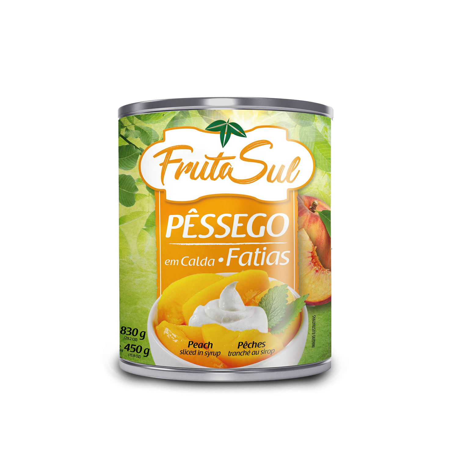 PÊSSEGO FATIAS   FRUTASUL LATA  450GR                                                               