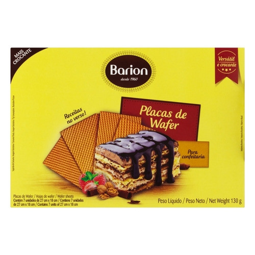 PLACAS FOLHADA DE WAFER - BARION 130GR                                                              