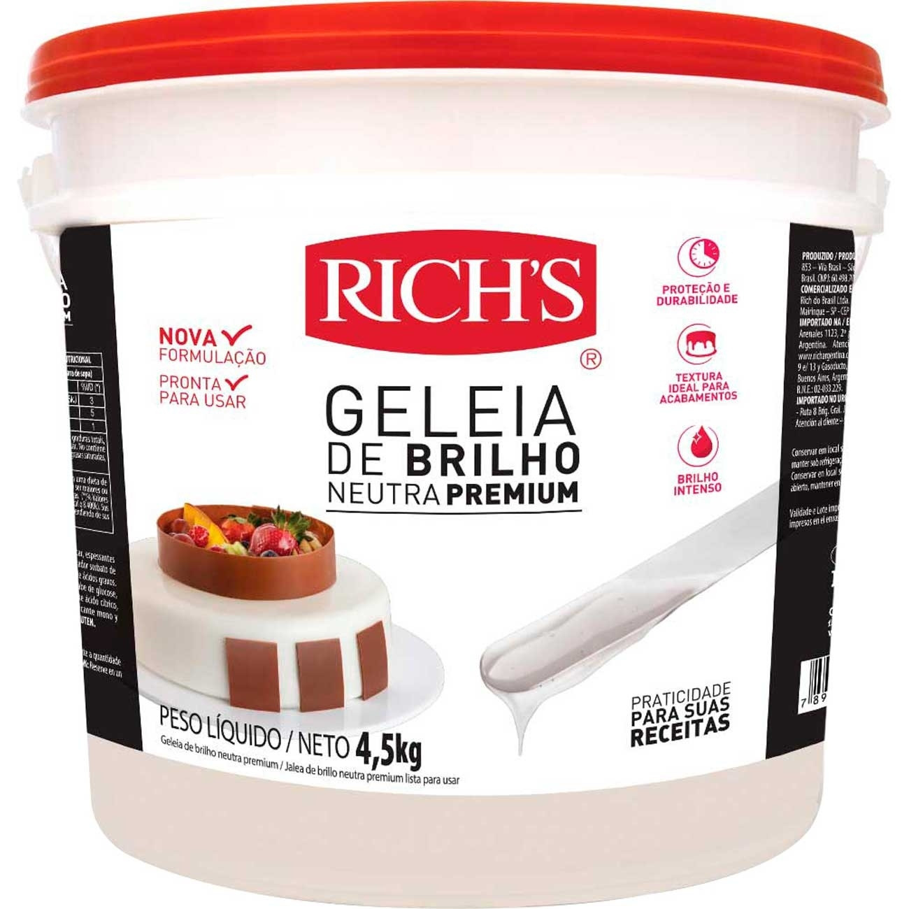 BRILHO GELEIA NEUTRA PREMIUM   RICHS  BALDE  4KG                                                    