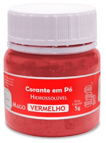 CORANTE EM PO HIDROSSOLUVEL VERMELHO MAGO 5GR                                                       