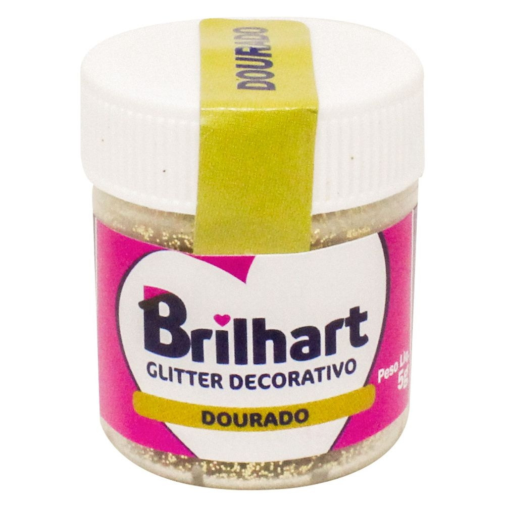 PÓ  PARA  DECORAÇÃO GLITTER DOURADO  BRILHARTE 10GR                                                   