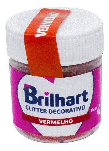 PÓ PARA DECORAÇÃO VERMELHO  BRILHART  5GR                                                           
