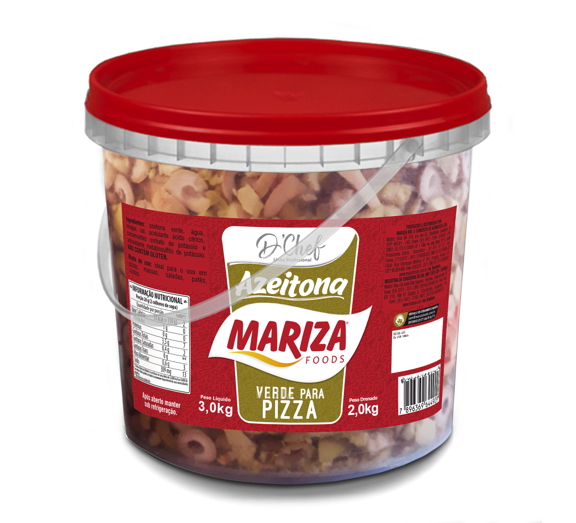 AZEITONA VERDE PICADA  PIZZA MARIZA  2KG                                                            