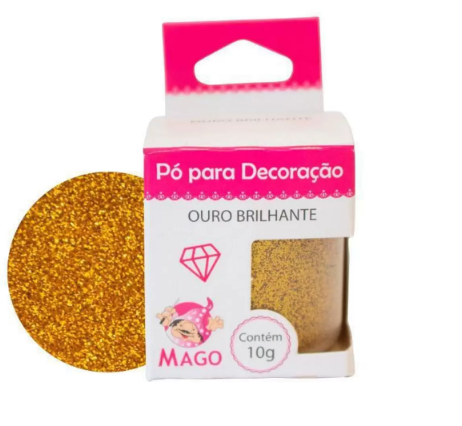 PO PARA DECORAÇÃO GLITTER OURO BRILHANTE MAGO 10GR                                                  