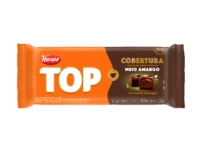 COBERTURA TOP FRACIONADA MEIO AMARGO BARRA 1,01KG HARALD                                                  