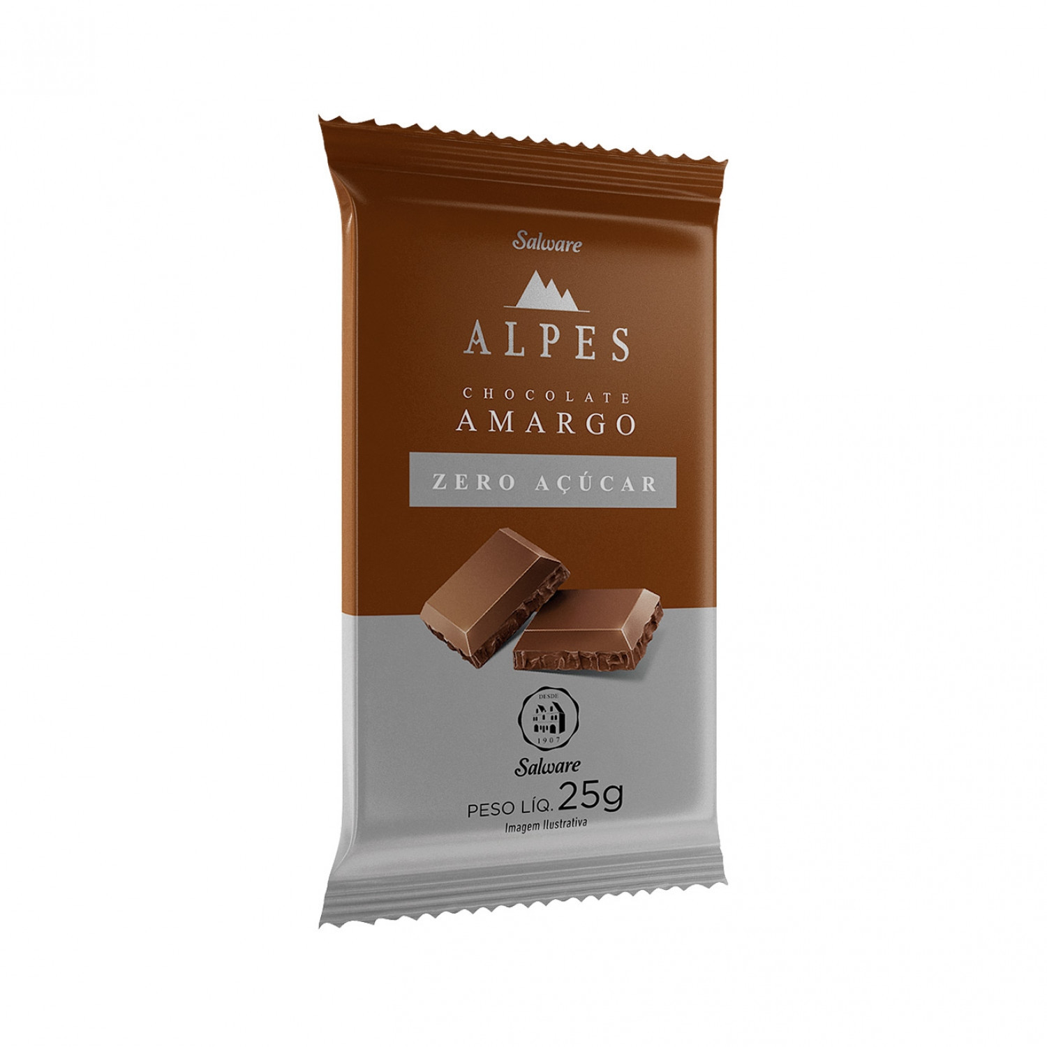 CHOCOLATE ALPES AMARGO ZERO AÇUCAR (16x25gr)