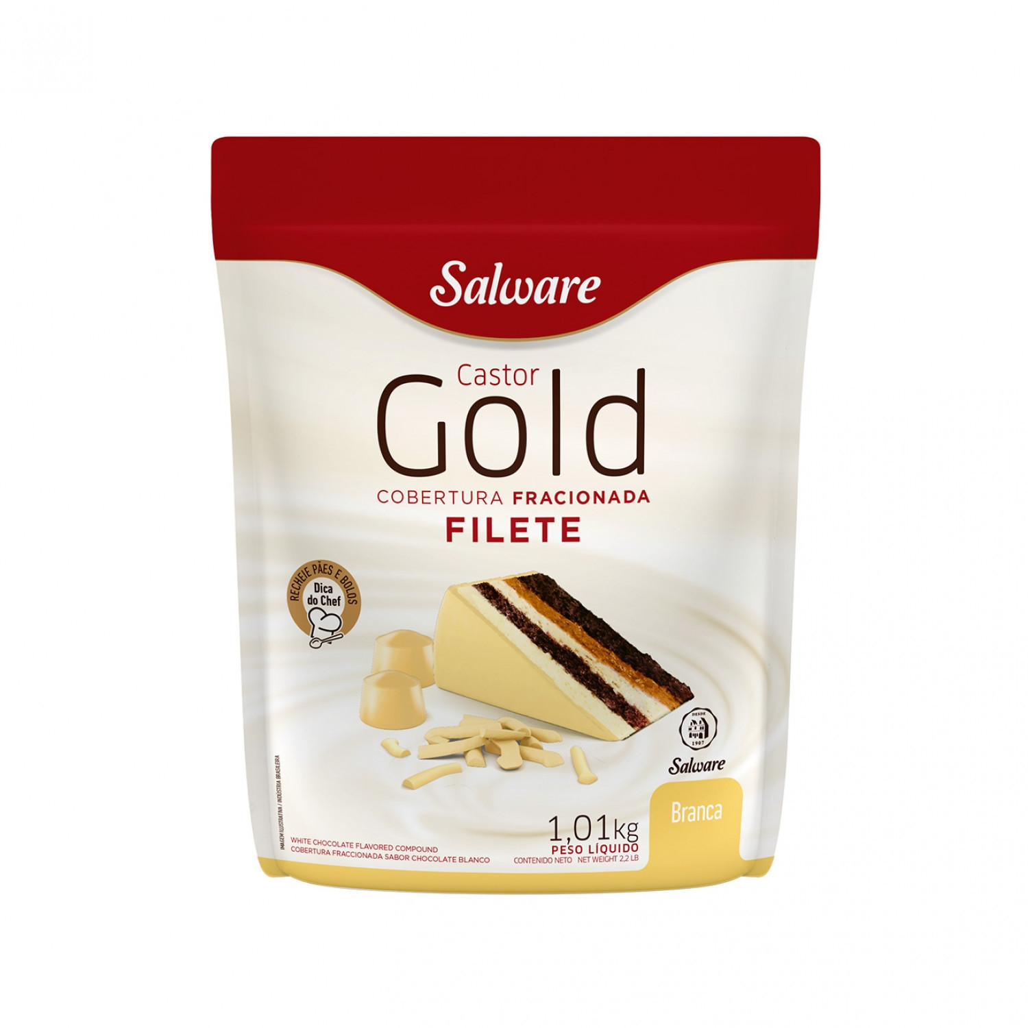 COBERTURA GOLD FILETE BRANCO SALWARE 1,01KG                                                         