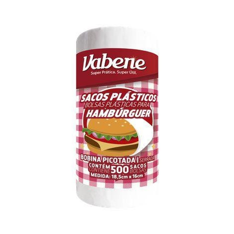 PLÁSTICO HAMBURGUER 18,5X14CM BRANCO   VABENE BOBINA  500UN                                         