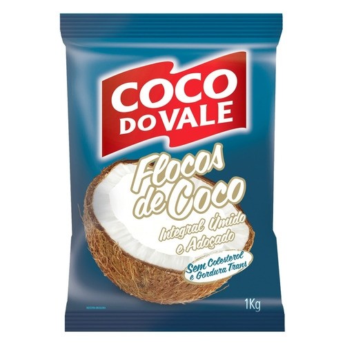 COCO ÚMIDO ADOÇADO FLOCOS  COCO DO VALE PACOTE 1KG                                                  