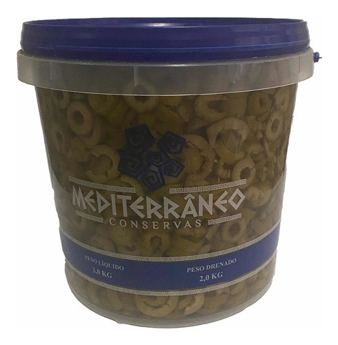 AZEITONA VERDE FATIADA   MEDITERRÂNEO  BALDE  2KG                                                   