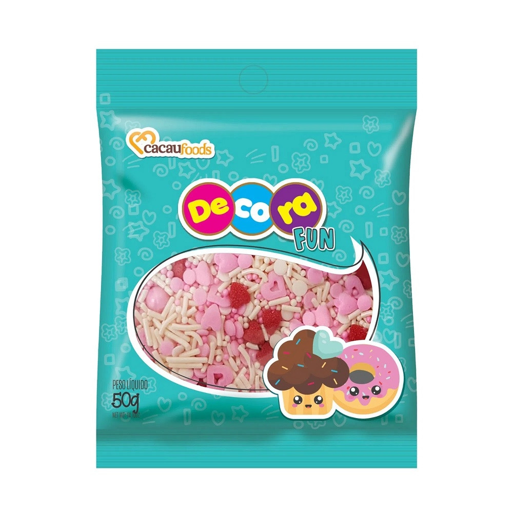 CONFEITO FIGURAS SWEET ROSE FUN  DECORA PACOTE                                                      