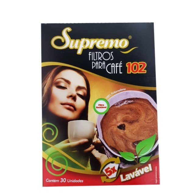 FILTRO CAFÉ POLIPRO 102 REUTILIZÁVEL SUPREMO  PACOTE  20UN                                          