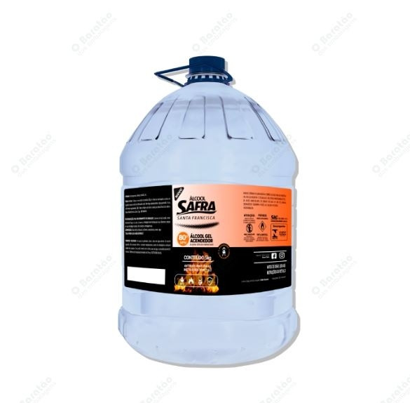 ÁLCOOL GEL 80% INPM ACENDEDOR  SAFRA GALÃO 5KG                                                      