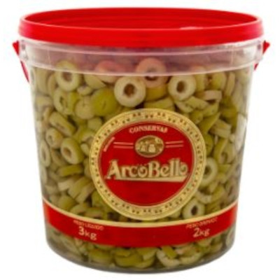 AZEITONA VERDE FATIADA PIZZA   ARCOBELLO  BALDE 2KG                                                 