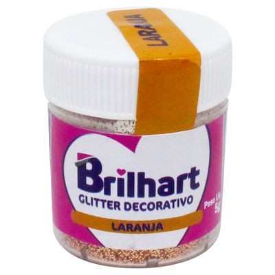 PÓ PARA DECORAR GLITTER LARANJA   BRILHARTE 10GR                                                    