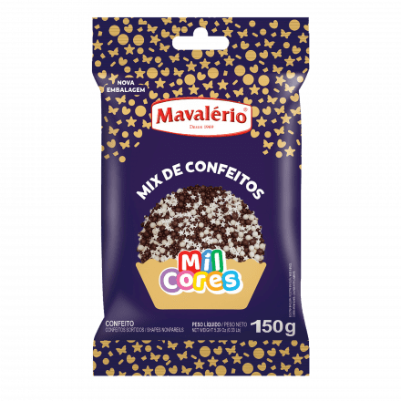 MIX DE CONFEITOS MARROM   MAVALERIO 150GR                                                   