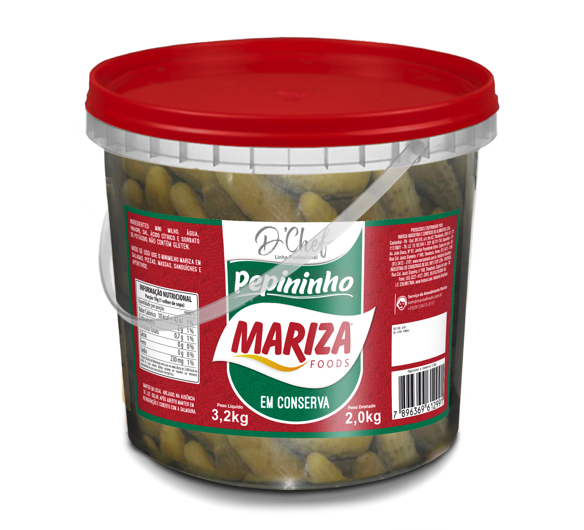 PEPINO EM CONSERVA    MARIZA   2KG                                                                  