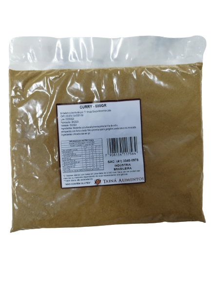 CONDIMENTO CURRY EM PO TAINA (PCT) 500GR                                                            