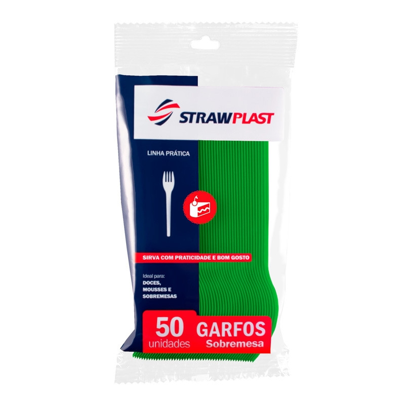 GARFO PLÁSTICO FESTA VERDE GSG525 STRAWPLAST 50 UNIDADES                                            