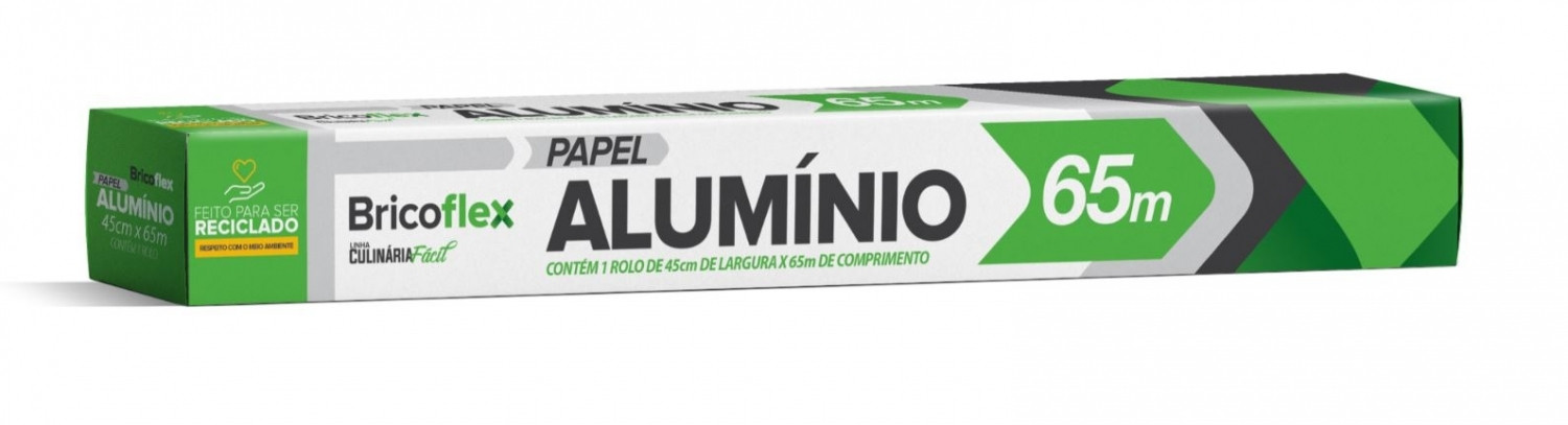 PAPEL ALUMÍNIO ROLO 45CM  BRICOFLEX                                                                 