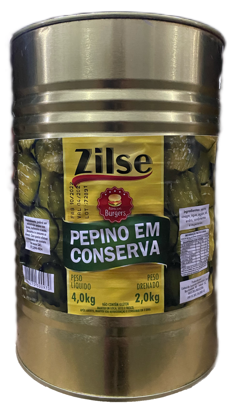 PEPINO EM CONSERVA FATIADO ZILSE 2KG                                                                