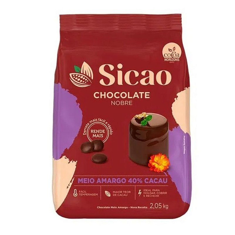 CHOCOLATE GOTAS MEIO AMARGO SICAO NOBRE FACIL DER 2,05KG                                              