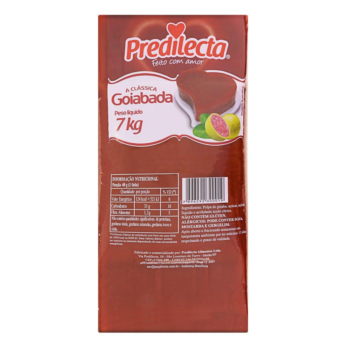 GOIABADA TABLETE   PREDILECTA  CAIXA 7KG                                                            