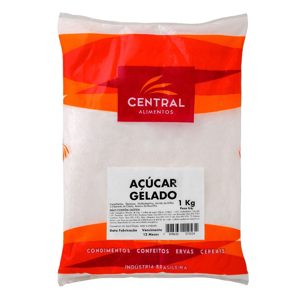 AÇÚCAR GELADO BASE PARA DOCES CENTRAL 1KG                                                           