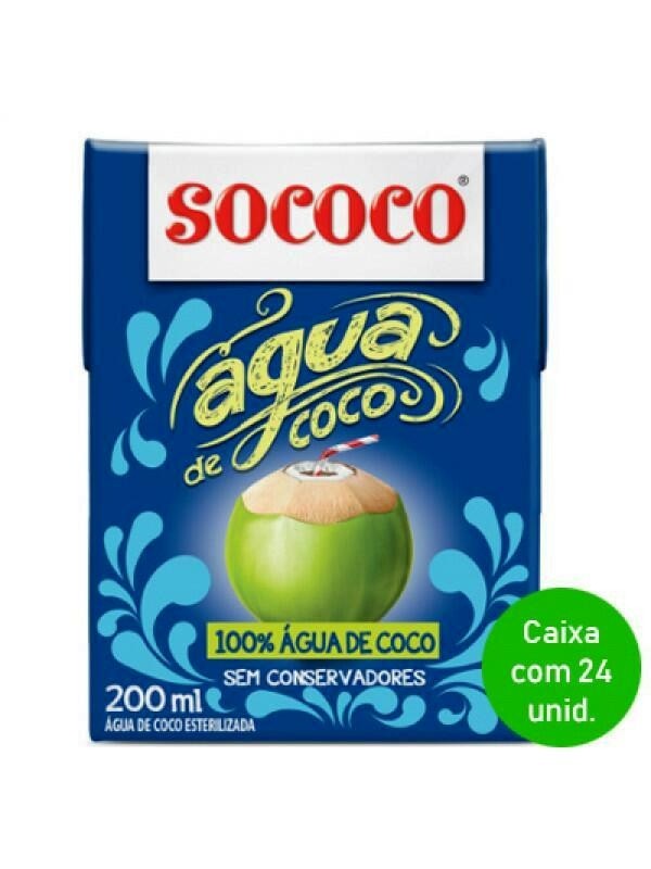 ÁGUA DE COCO - SOCOCO (24un de 200ml)                                                               