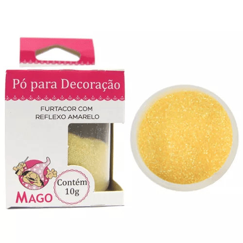 PÓ PARA  DECORAÇÃO AMARELO COM REFLEXO  MAGO 10GR                                                   