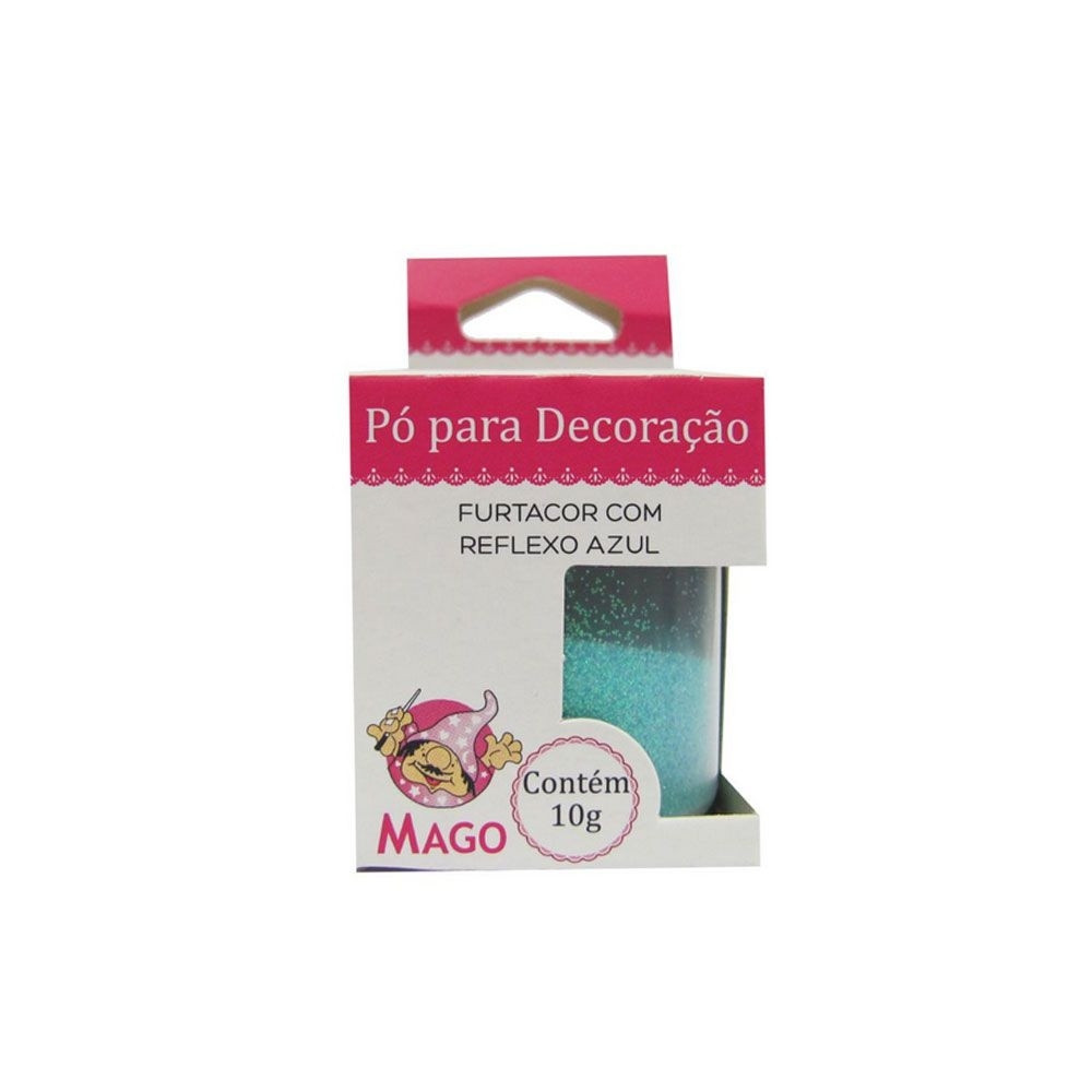 PÓ PARA  DECORAÇÃO AZUL COM REFLEXO  MAGO 10GR                                                      