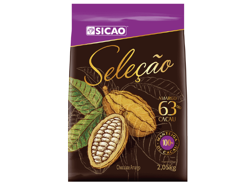 CHOCOLATE GOTAS(MOEDA) AMARG  SICAO SELECAO 63% 2,05KG                                              