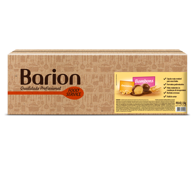 BOMBOM AO LEITE RECHEIO DE  AMENDOIM BARION 2,3KG                                                   