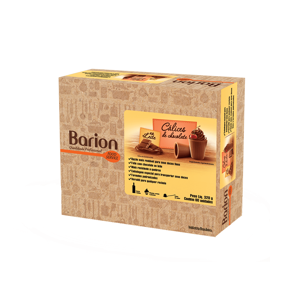 CÁLICE DE CHOCOLATE AO LEITE BARION 60UN                                                            