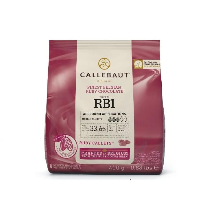 CALLEBAUT CHOCOLATE  RUBY 400GR                                                                     