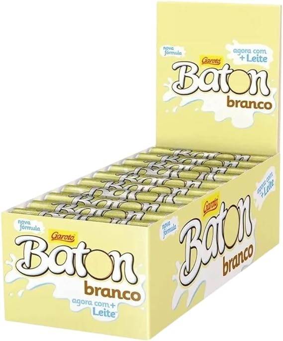 BATOM BASTAO DE CHOCOLATE BRANCO BATON GAROTO 16GR                                                  