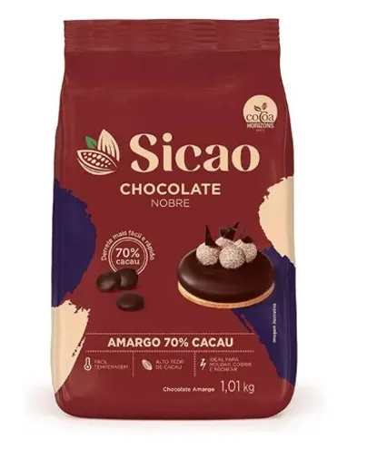 CHOCOCOLATE GOTA AMARGO 70% NOBRE SICAO 1,01KG                                                      