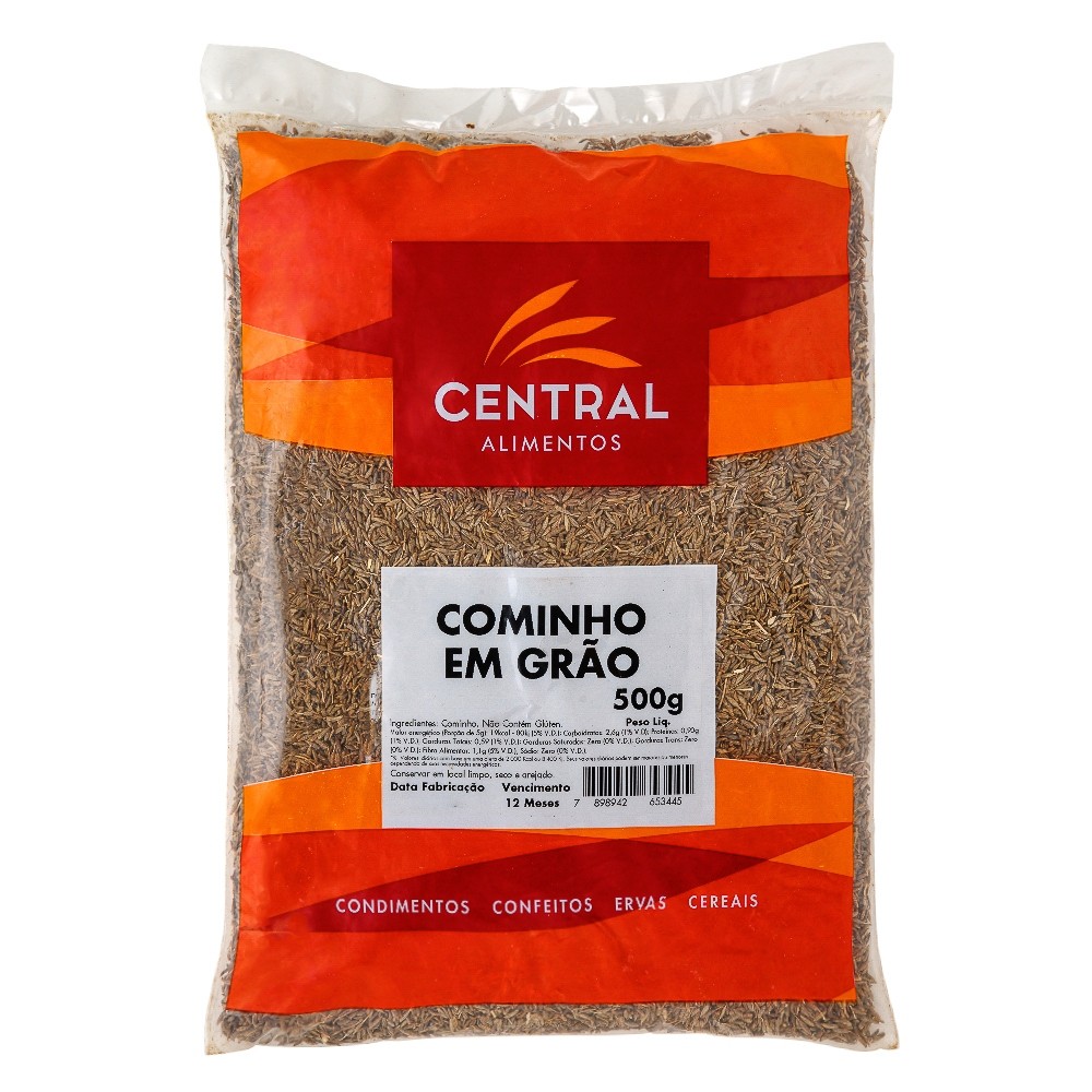 CONDIMENTO COMINHO EM GRAO - CENTRAL (PACOTE) 500GR                                                 