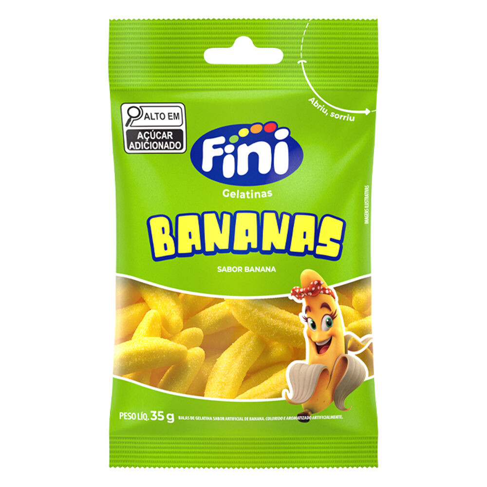 FINI BALA GELATINA BANANAS (CX) 10UN  35GR                                                                