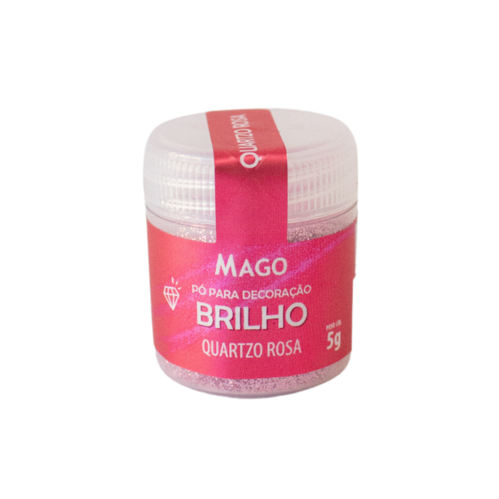 Pó para decoração glitter  quartzo rosa  Mago 5gr                                                   