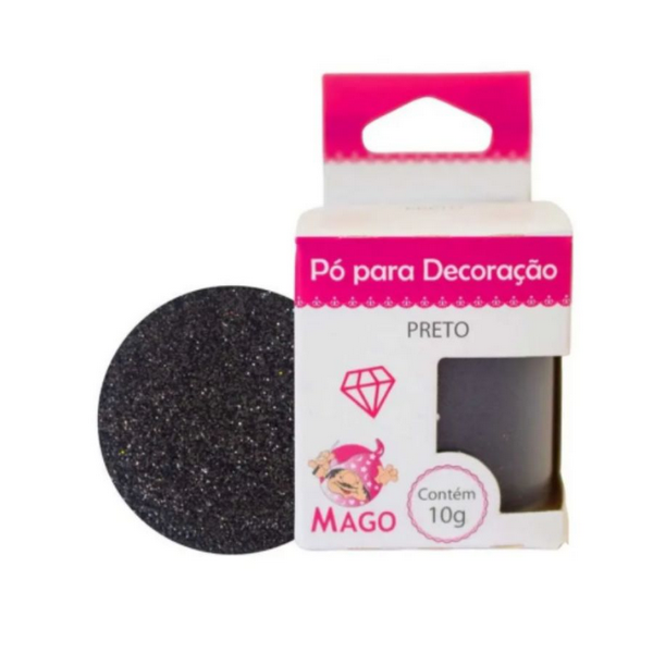 PÓ PARA  DECORAÇÃO PRETO  MAGO 10GR                                                                 